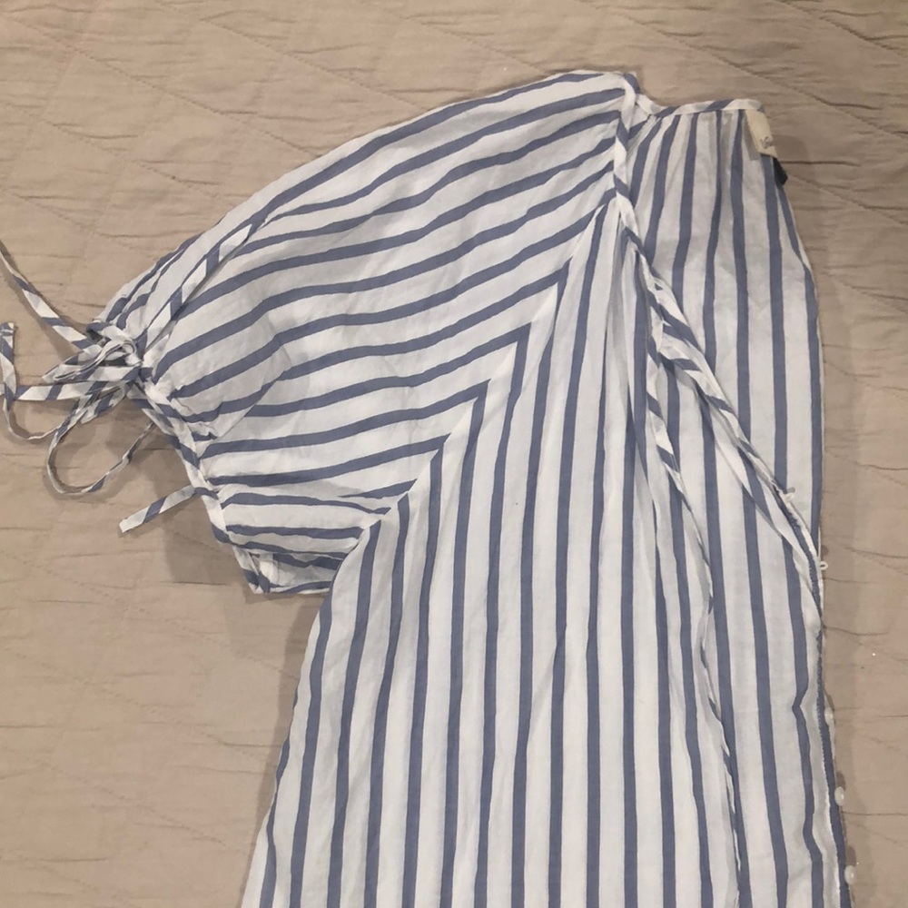 Striped button front shirt